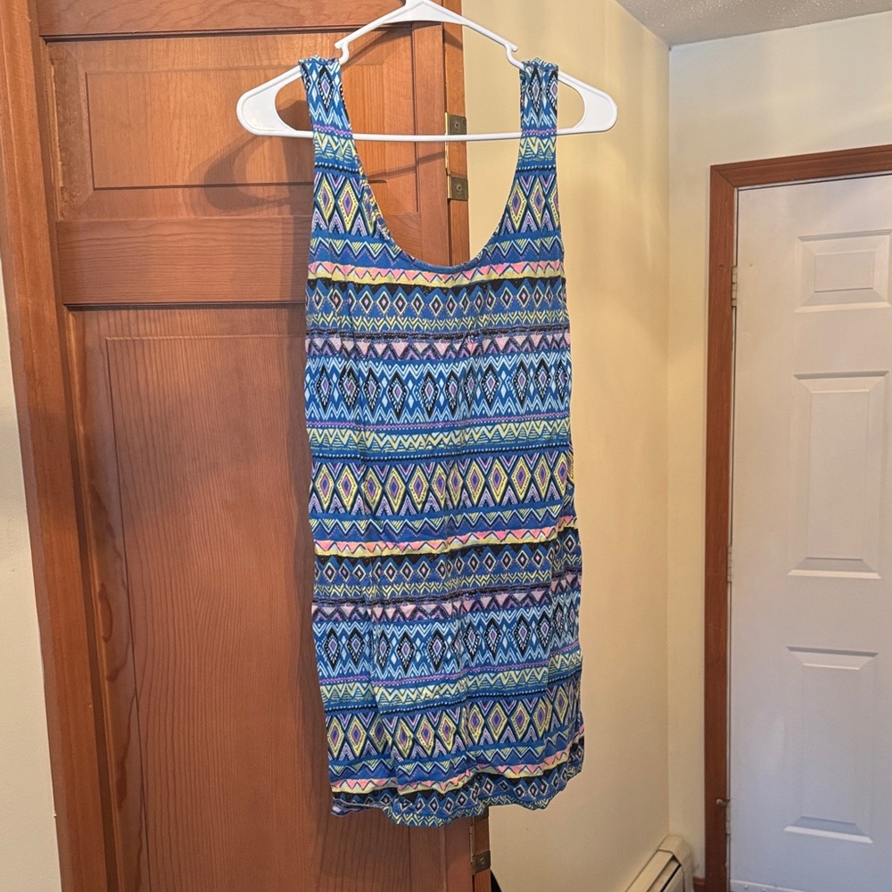 Multicolor Patterned Tank Dress
